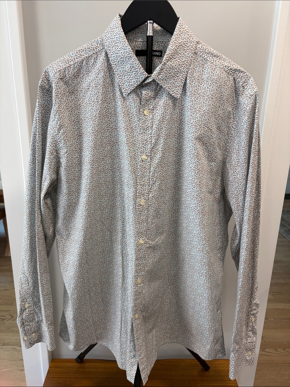 Murano Light Blue Microprint Button-Up Shirt